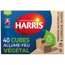 Cubes allume feu 100% végétal, Harris (x 40)  La Belle Vie : Courses en  Ligne - Livraison à Domicile